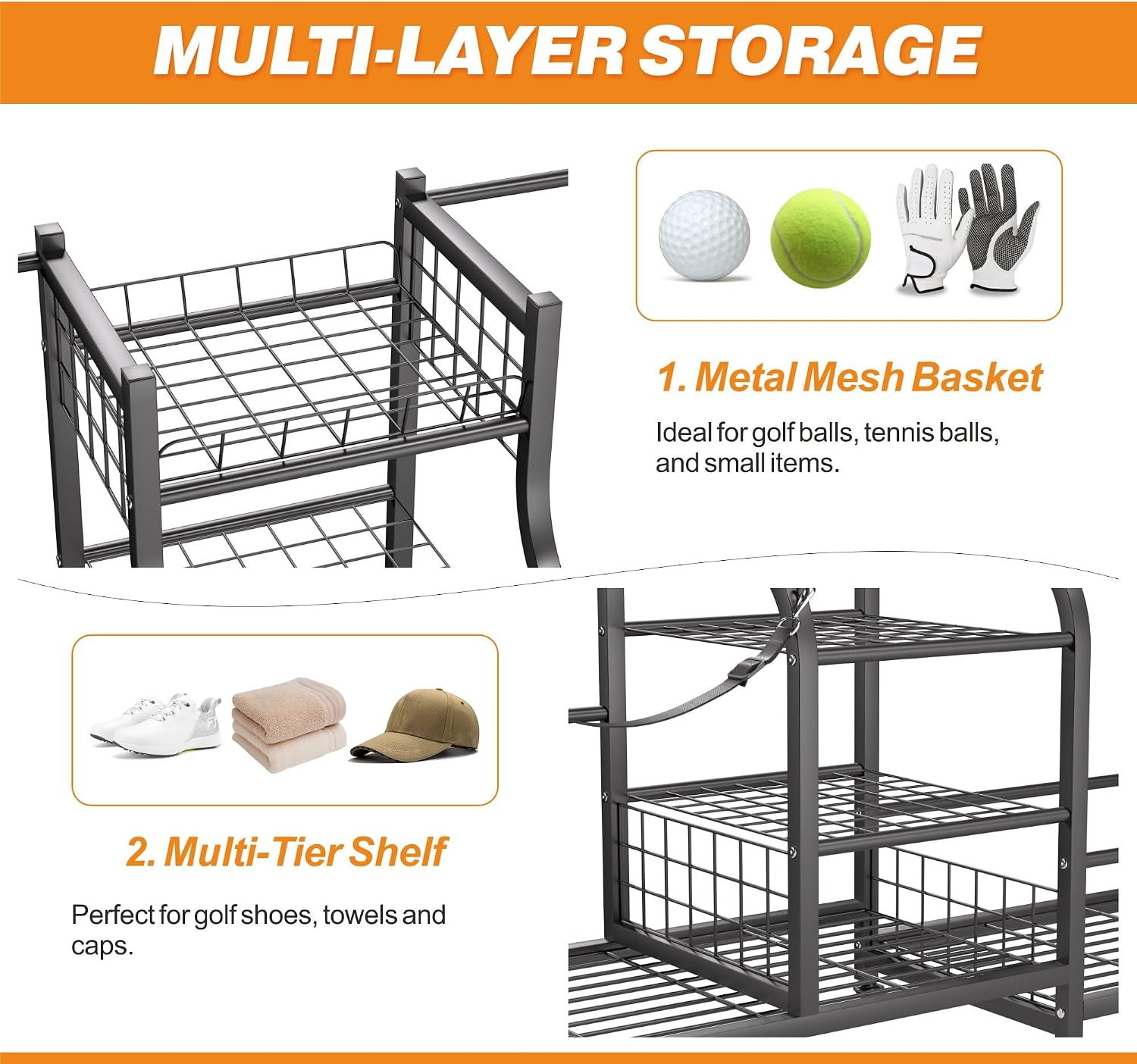 Органайзер для хранения гольф- – обзор и цена Golf Equipment Garage Storage