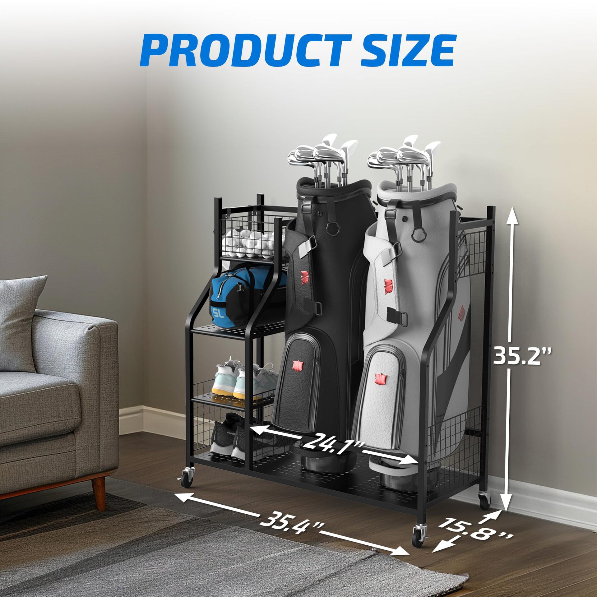 # Напольная металлическая стой – обзор и цена Golf Equipment Garage Storage